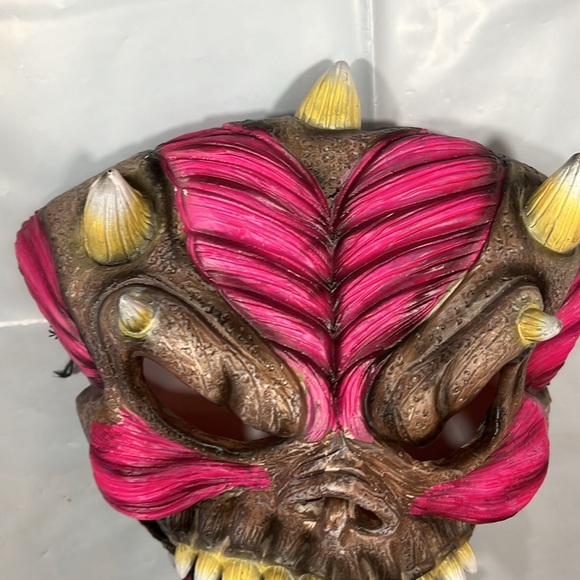 DEVIL red skull monster evil mask HORROR jagged teeth Halloween open eyes muscle - Picture 5 of 11